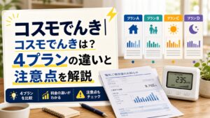 コスモでんき|コスモでんきは？4プランの違いと注意点を解説のアイキャッチ画像
