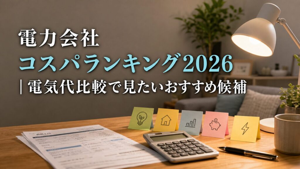 電力会社コスパランキング2026｜電気代比較で見たいおすすめ候補のアイキャッチ画像