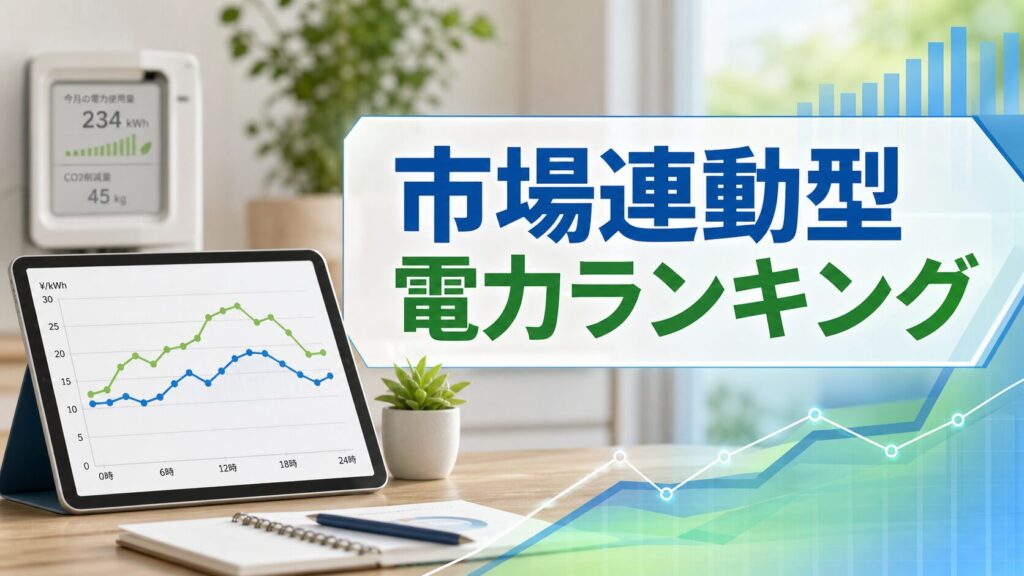 市場連動型電力ランキング｜料金変動を見て選ぶ電力会社のアイキャッチ画像