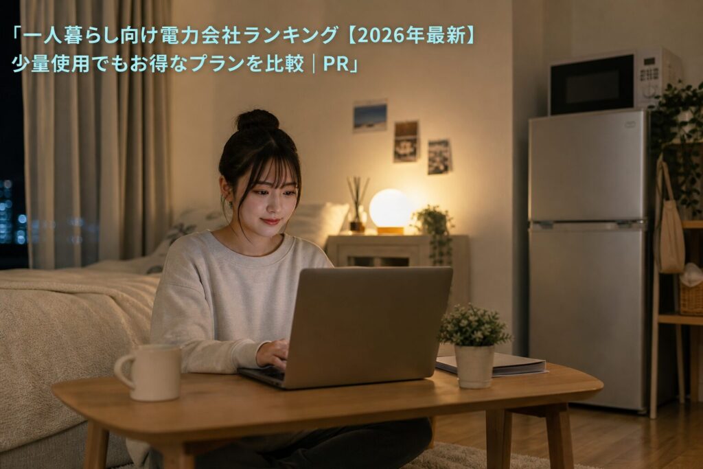 一人暮らし向け電力会社ランキング【2026年最新】少量使用でもお得なプランを比較｜PRのアイキャッチ画像