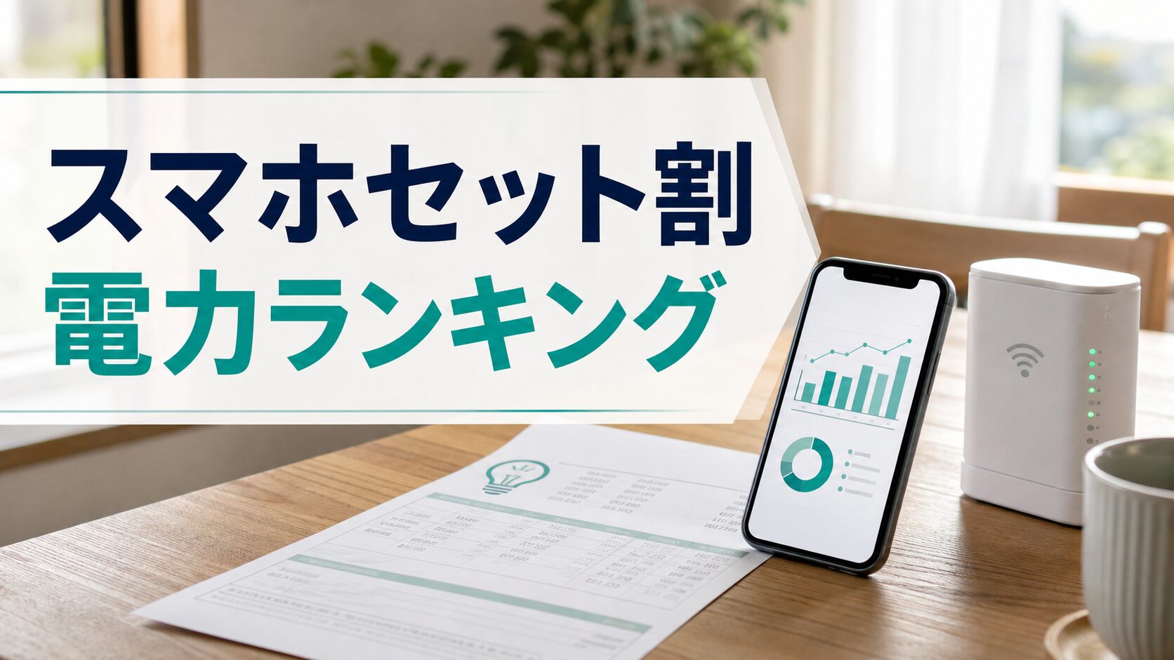 スマホセット割で選ぶ電力会社ランキング｜通信費も含めた見方のアイキャッチ画像