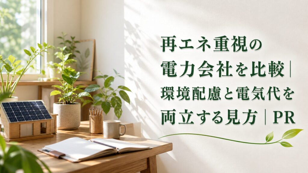 再エネ重視の電力会社を比較｜環境配慮と電気代を両立する見方｜PRのアイキャッチ画像