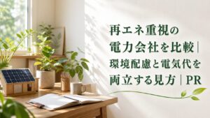 再エネ重視の電力会社を比較｜環境配慮と電気代を両立する見方｜PRのアイキャッチ画像