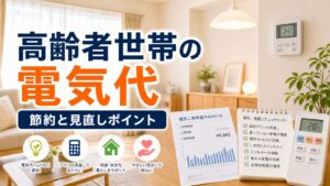 高齢者世帯の電気代目安と節約・見直しポイント｜比較・見直しガイドのアイキャッチ画像