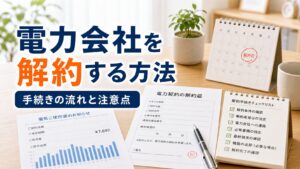 電力会社を解約する方法｜手続きの流れと注意点｜比較前ガイドのアイキャッチ画像