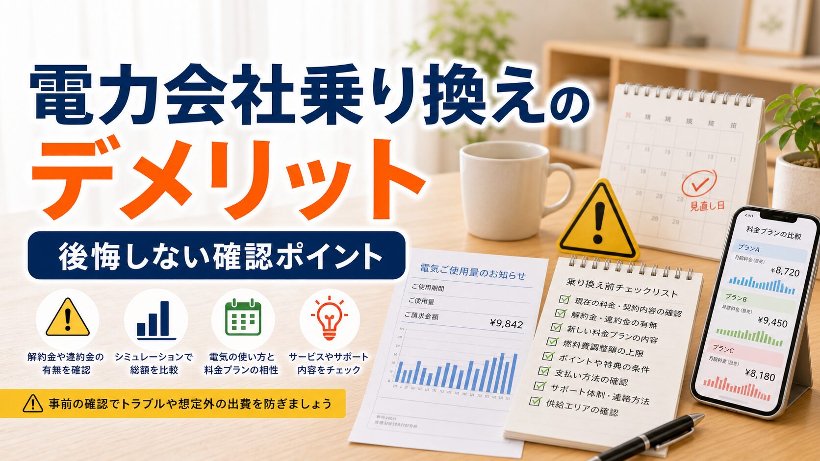 電力会社の乗り換えで後悔しないために知っておくべきデメリット｜比較・見直しガイドのアイキャッチ画像