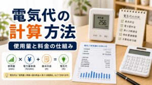 電気代の計算方法｜使用量と料金の仕組み｜比較前ガイドのアイキャッチ画像