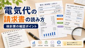 電気代の請求書・検針票の読み方｜比較・見直しガイドのアイキャッチ画像