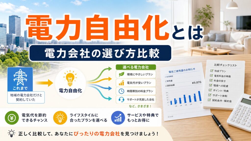 電力自由化とは｜自由化後の電力会社の選び方比較のアイキャッチ画像