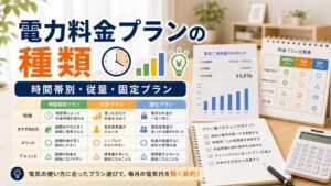 電力料金プランの種類と選び方比較｜時間帯別・従量・固定プランのアイキャッチ画像