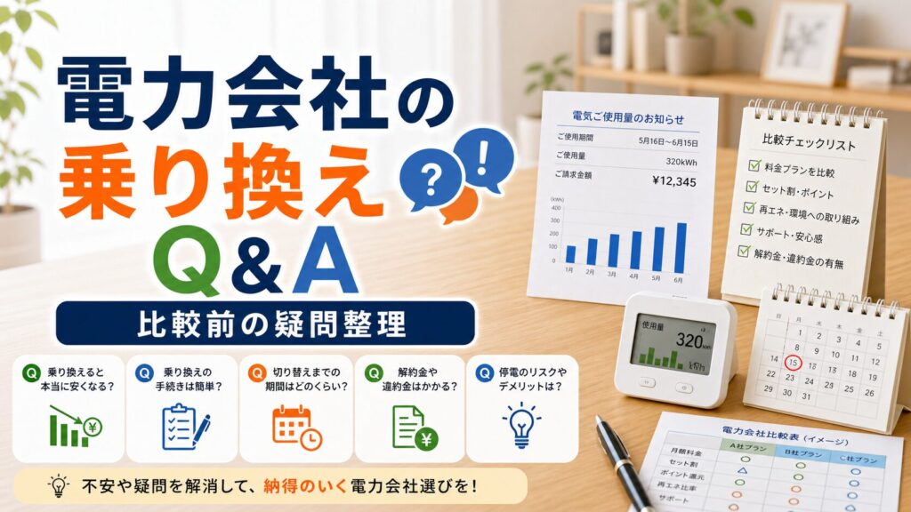 電力切り替えに関するよくある質問（FAQ）と誤解のまとめの比較ポイント｜選び方と注意点のアイキャッチ画像