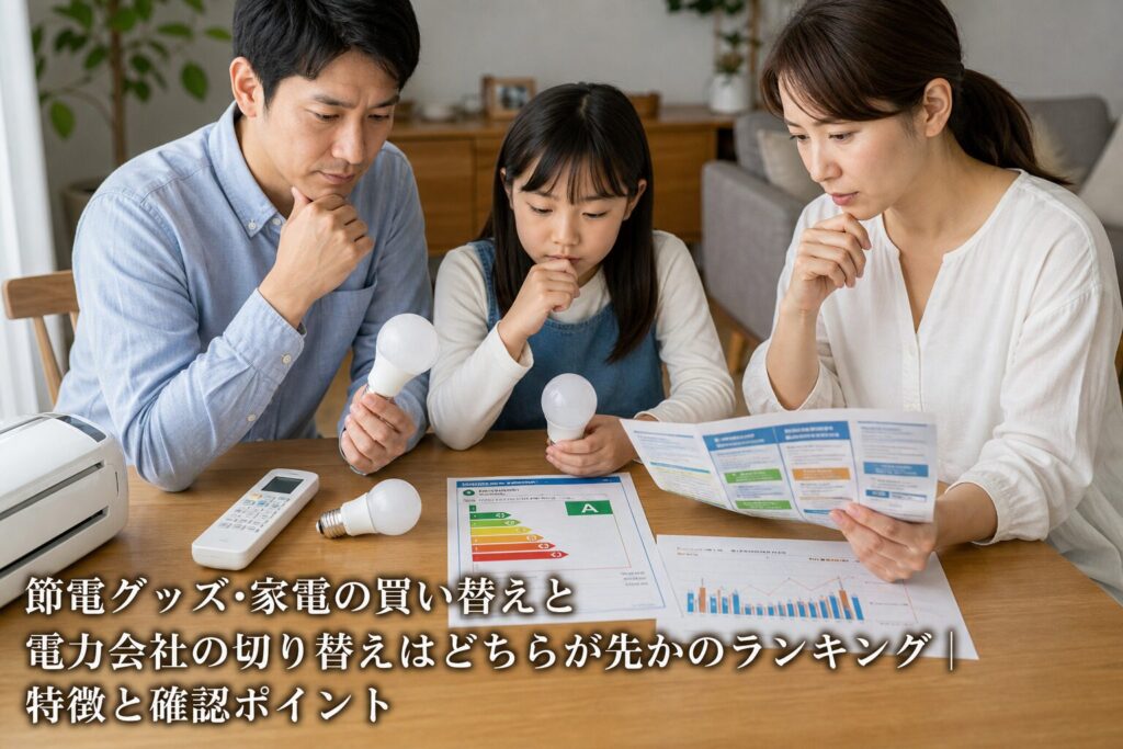 節電グッズ・家電の買い替えと電力会社の切り替えはどちらが先かのランキング｜特徴と確認ポイントのアイキャッチ画像