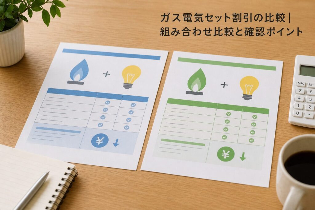 ガス電気セット割引の比較｜組み合わせ比較と確認ポイントのアイキャッチ画像
