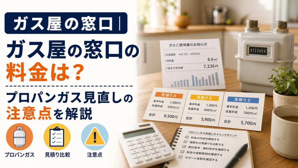 ガス屋の窓口|ガス屋の窓口の料金は？プロパンガス見直しの注意点を解説のアイキャッチ画像