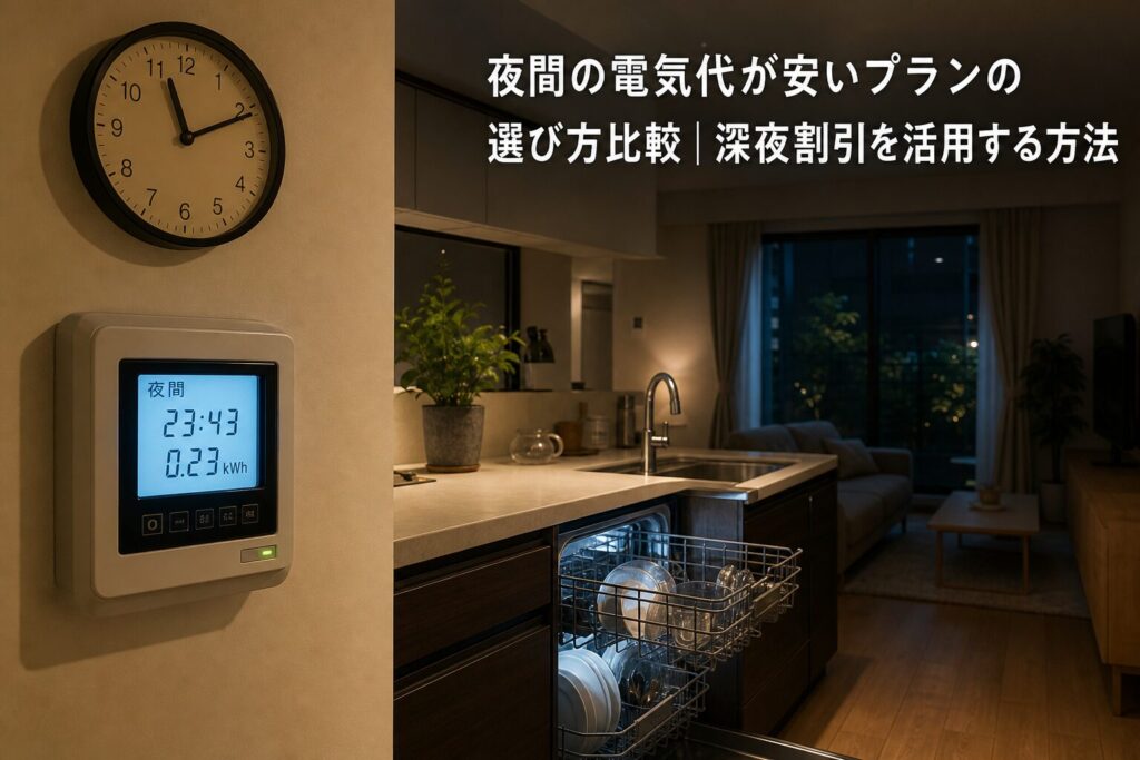 夜間の電気代が安いプランの選び方比較｜深夜割引を活用する方法のアイキャッチ画像