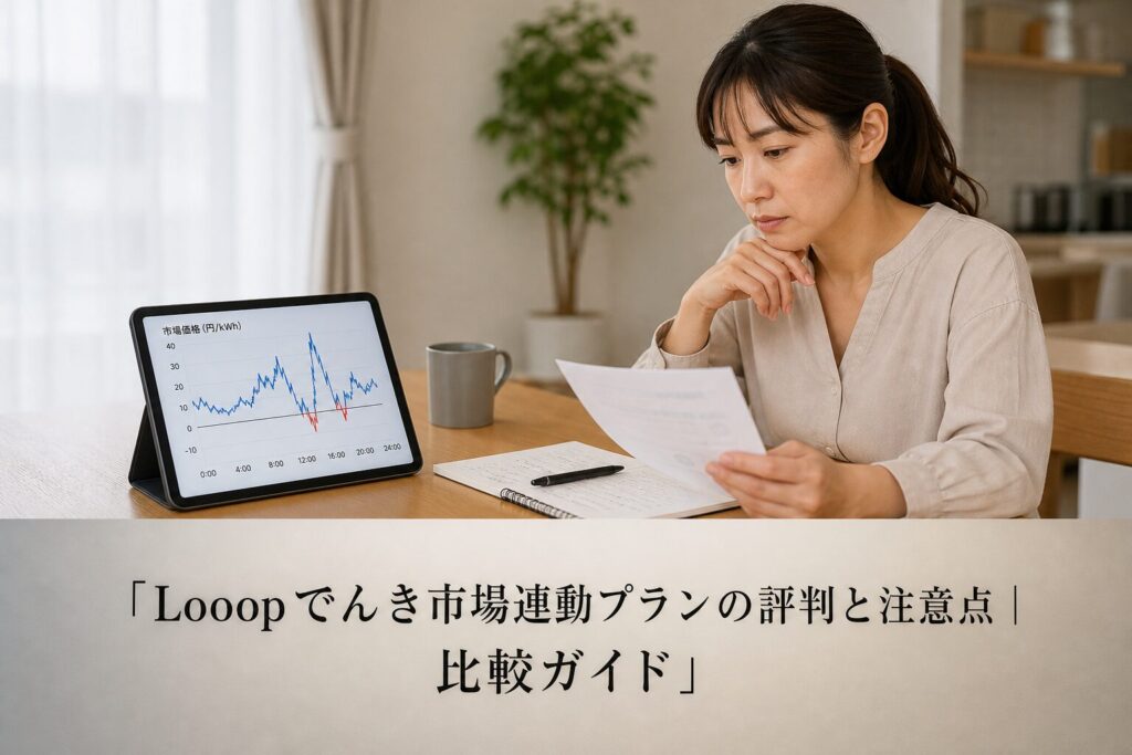 Looopでんき市場連動プランの評判と注意点｜比較ガイドのアイキャッチ画像
