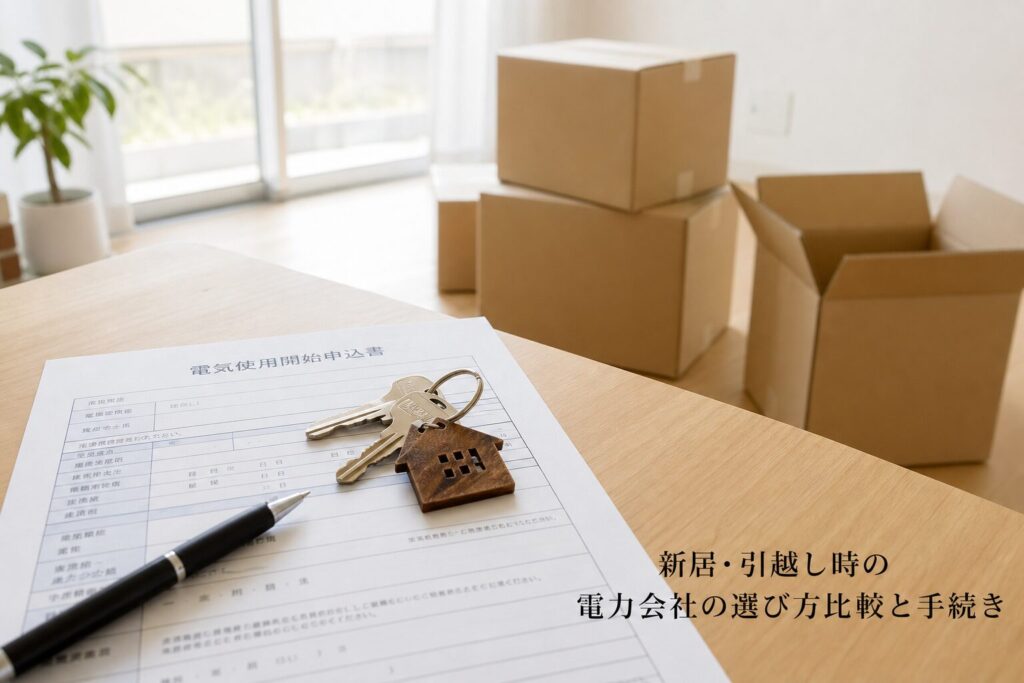 新居・引越し時の電力会社の選び方比較と手続きのアイキャッチ画像