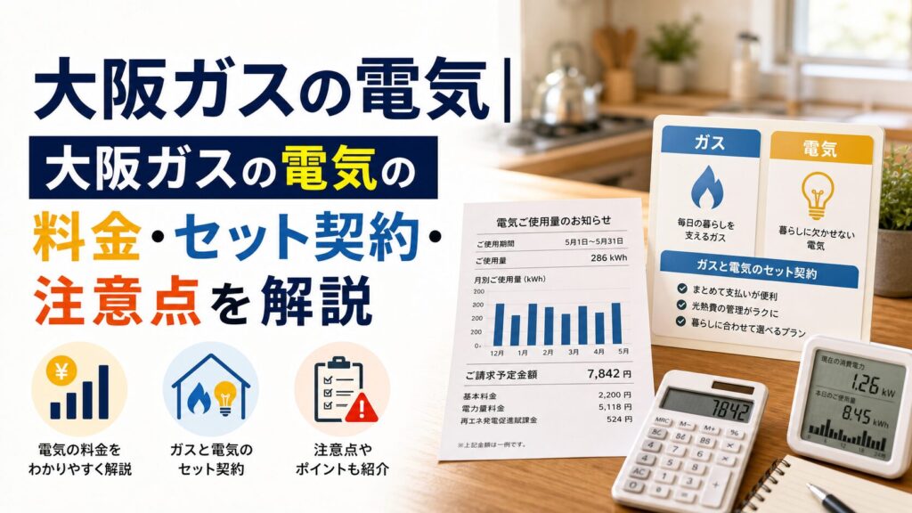 大阪ガスの電気の料金は高い？関西エリア・ガスセット・注意点を解説のアイキャッチ画像