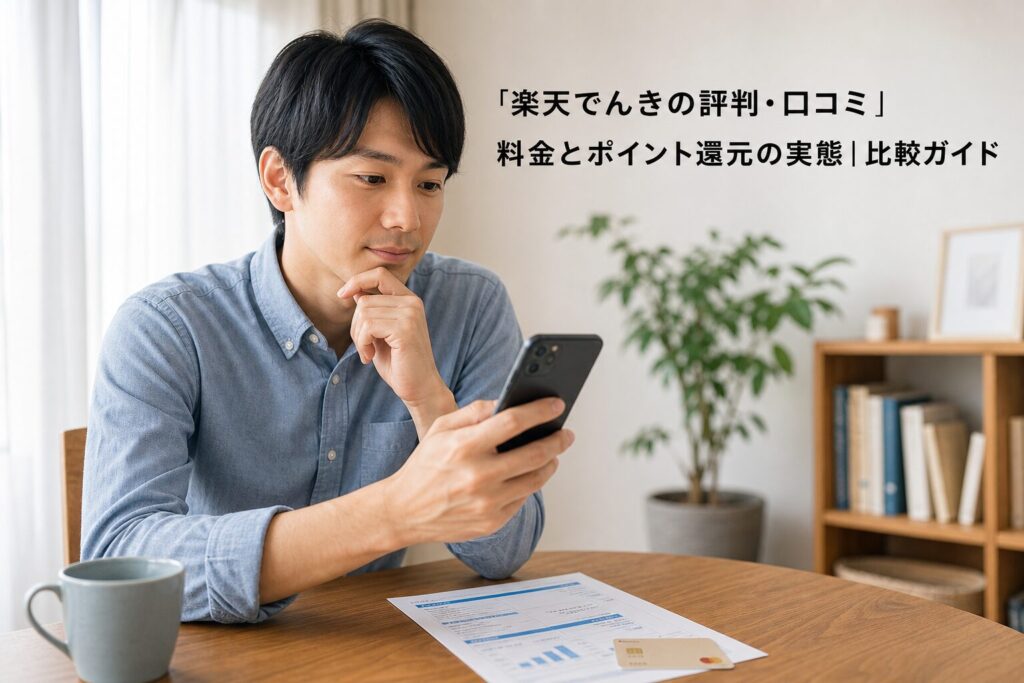 楽天でんきの評判・口コミ｜料金とポイント還元の実態｜比較ガイドのアイキャッチ画像