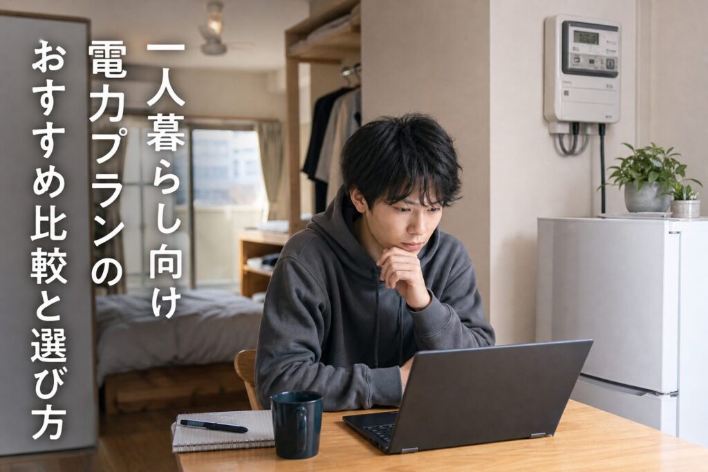 一人暮らし向け電力プランのおすすめ比較と選び方のアイキャッチ画像