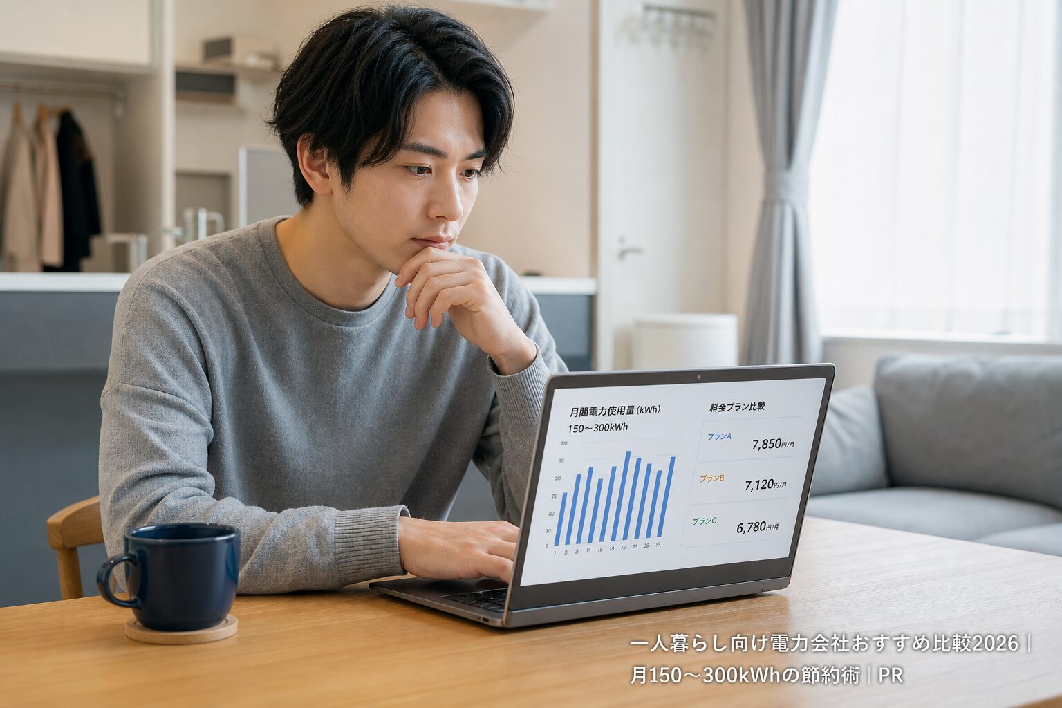 一人暮らし向け電力会社おすすめ比較2026｜月150〜300kWhの節約術｜PRのアイキャッチ画像