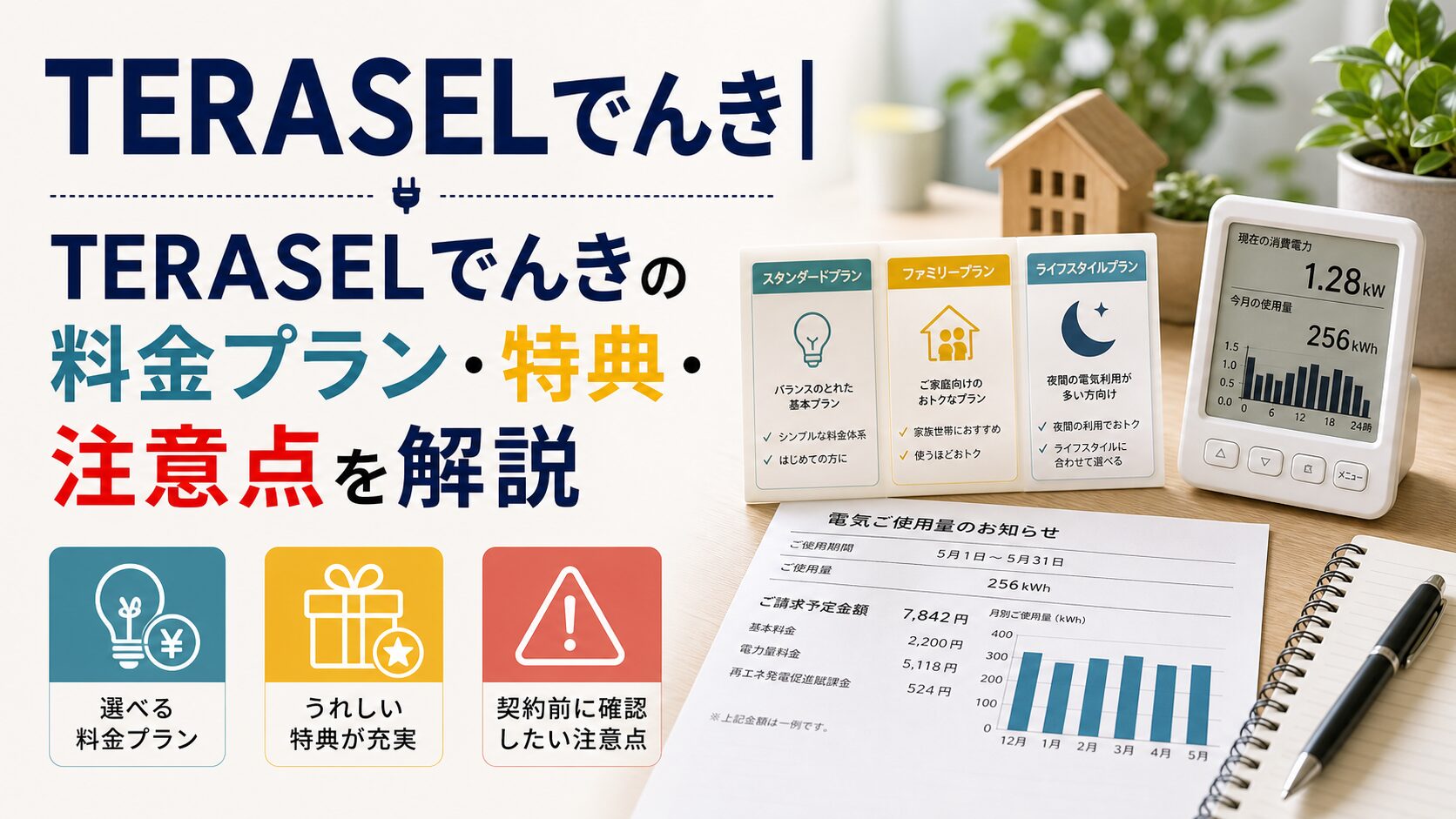 TERASELでんき|TERASELでんきの料金プラン・特典・注意点を解説のアイキャッチ画像