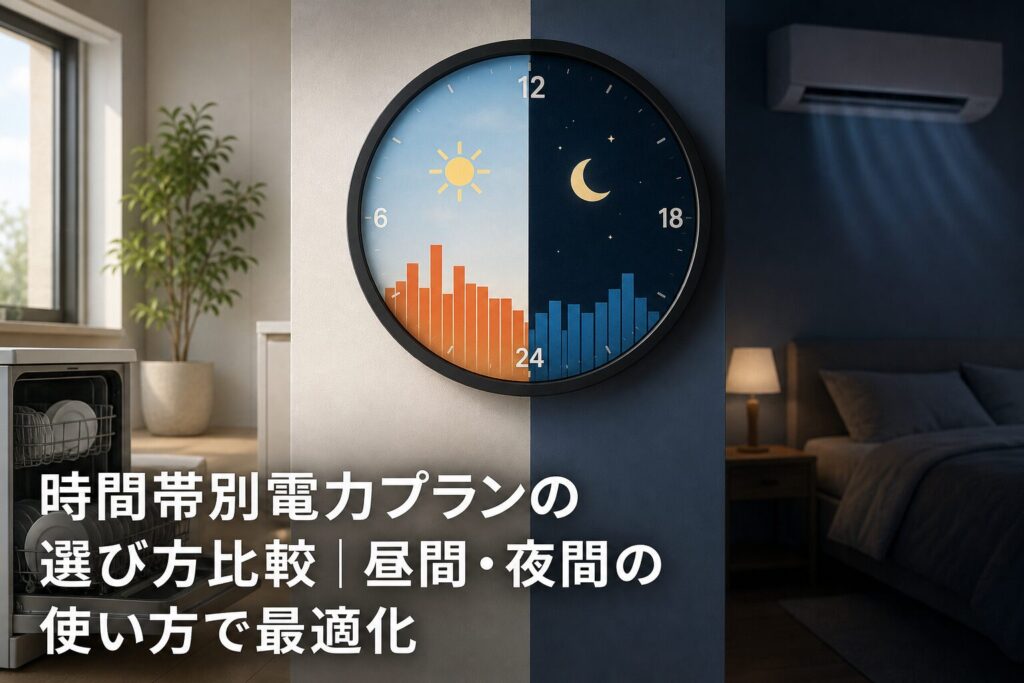 時間帯別電力プランの選び方比較｜昼間・夜間の使い方で最適化のアイキャッチ画像
