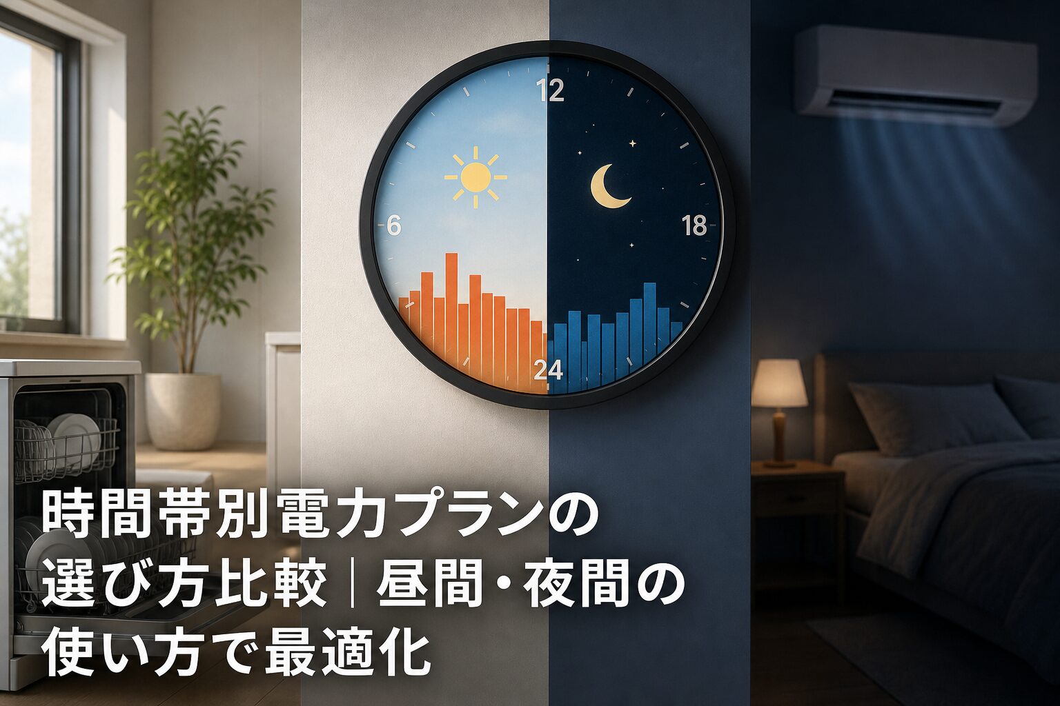 時間帯別電力プランの選び方比較｜昼間・夜間の使い方で最適化のアイキャッチ画像