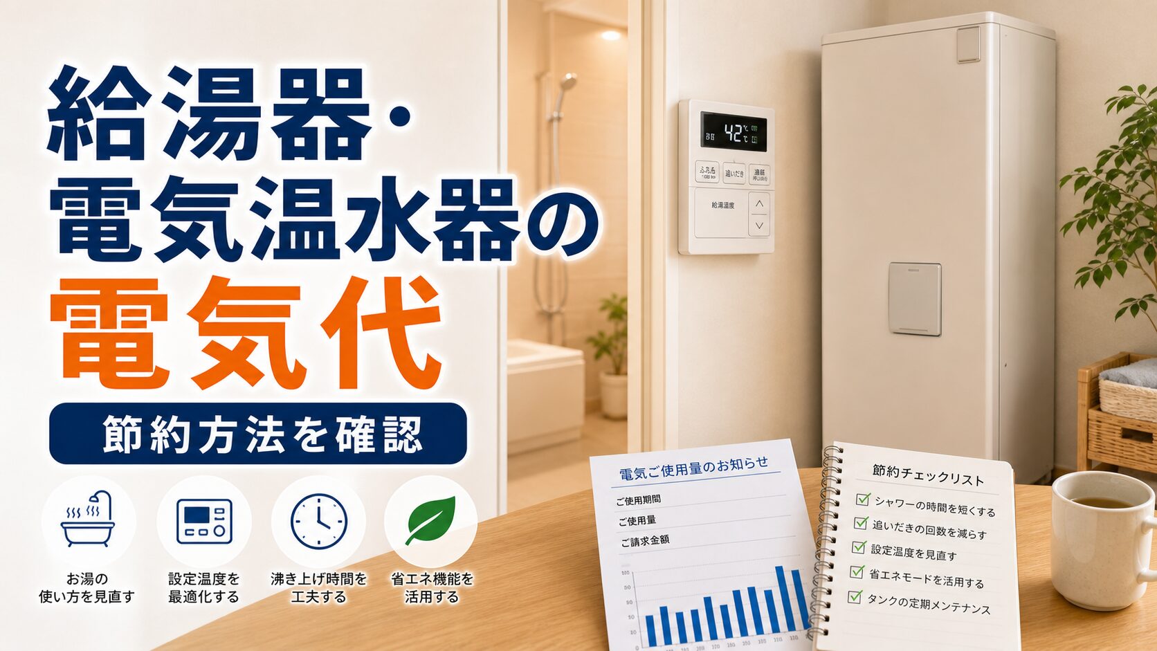 給湯器・電気温水器の電気代と節約方法|比較前ガイドのアイキャッチ画像