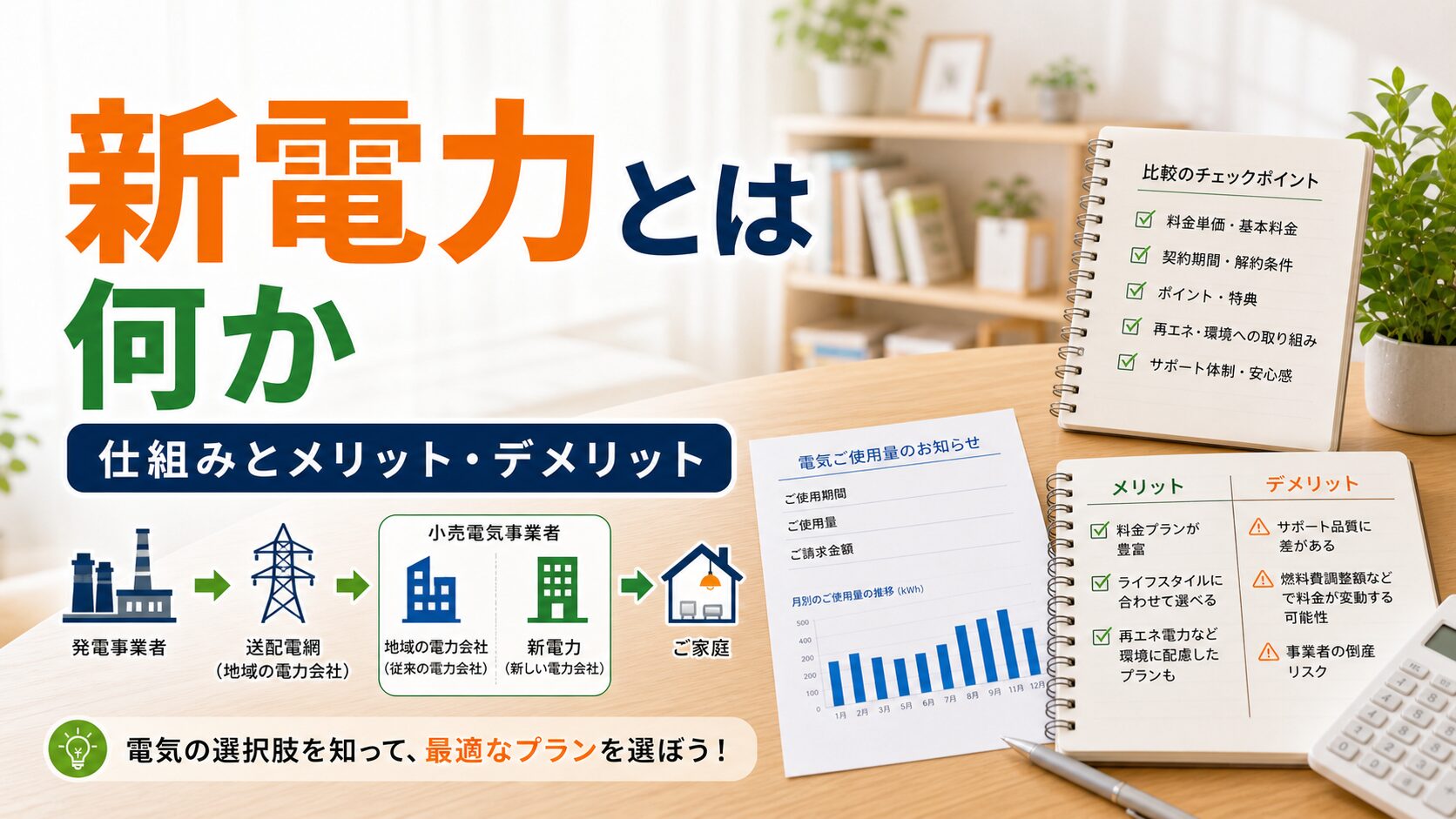 新電力とは何か｜仕組みとメリット・デメリットの比較ガイドのアイキャッチ画像