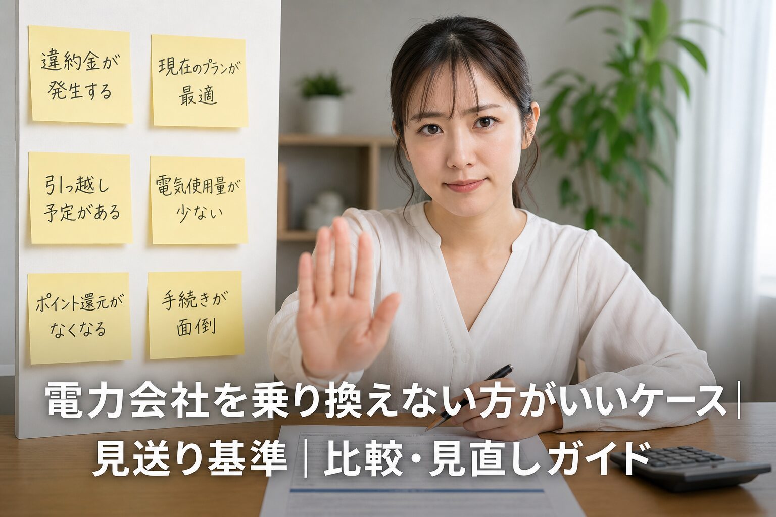 電力会社を乗り換えない方がいいケース｜見送り基準｜比較・見直しガイドのアイキャッチ画像