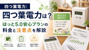 四つ葉電力|四つ葉電力は？ほっと5.0安心プランの料金と注意点を解説のアイキャッチ画像